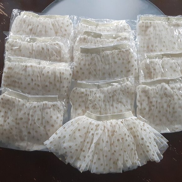 Other - Baby Girl Tutu Skirts Bundle Gold Glitter Polka Dot 12 Skirts